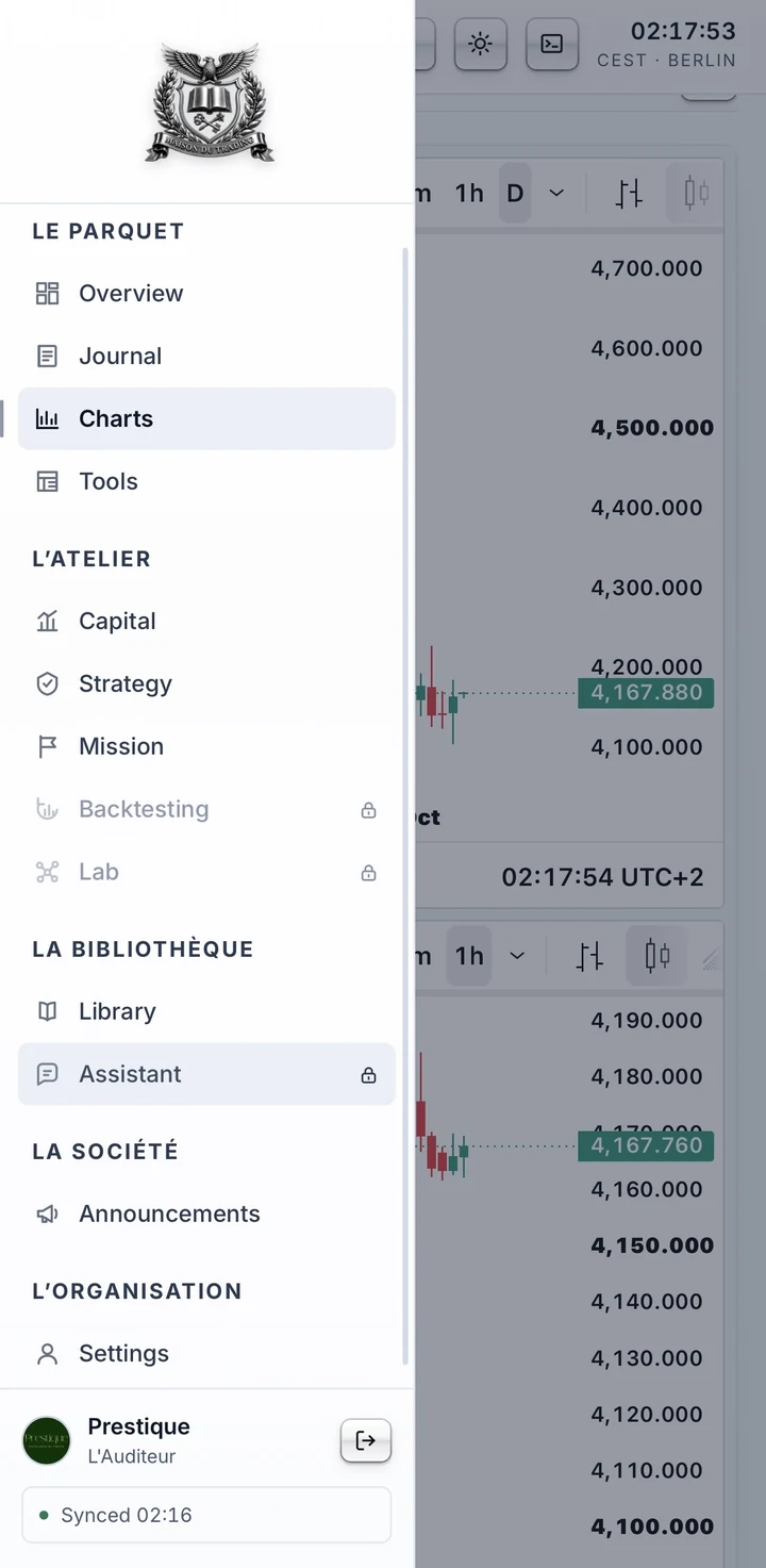 The platform on a phone, light mode